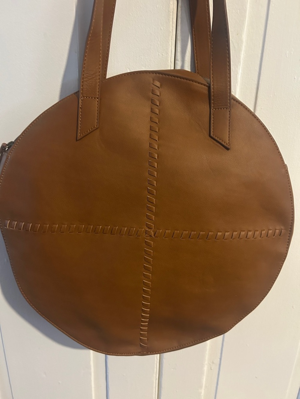 Universal Thread Brown Round Leather Tote Bag - Picture 3 of 6